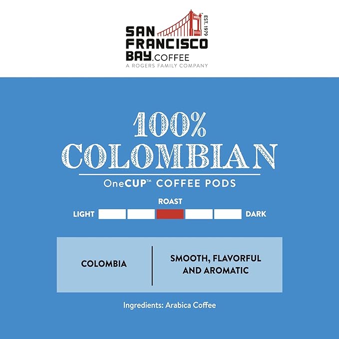 San Francisco Bay Compostable Coffee Pods - 100% Colombian (120 Ct) K Cup Compatible including Keurig 2.0 Medium Roast