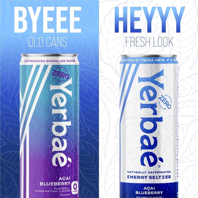 Yerbaé Energy Seltzer - Variety Tropical Pack No Sugar/Calories/Carbs. Energized by Yerba Mate Naturally Caffeinated &amp Plant-Based Healthy Alternative to Coffee/Sugary Sodas Pack of 12 12oz c