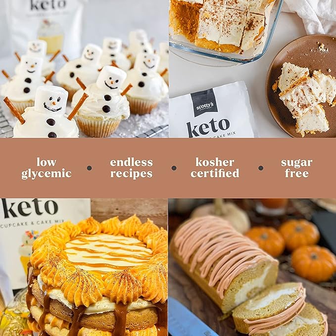 Keto Cupcake &amp Cake Zero Carb Mix 10.6oz and Allulose &amp Monk Fruit Zero Calorie Sugar Replacement 2lb Bundle