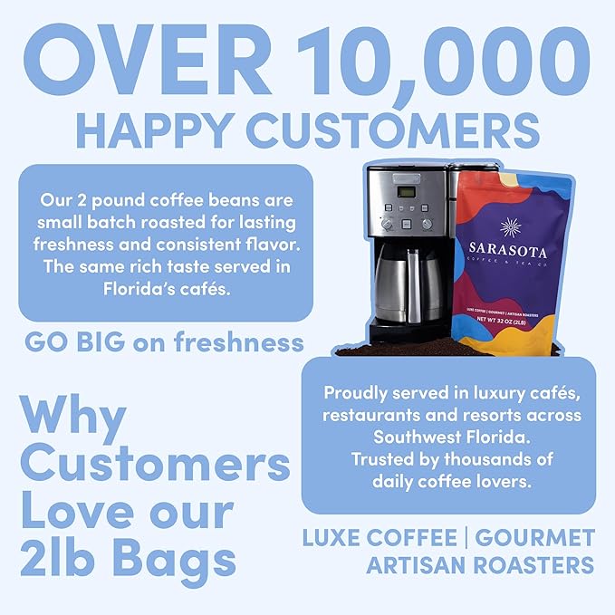 2 lb French Vanilla Whole Bean Coffee | Vanilla Flavored Coffee Beans | Bulk Medium Roast Smooth Sweet | Specialty Grade | 32 oz