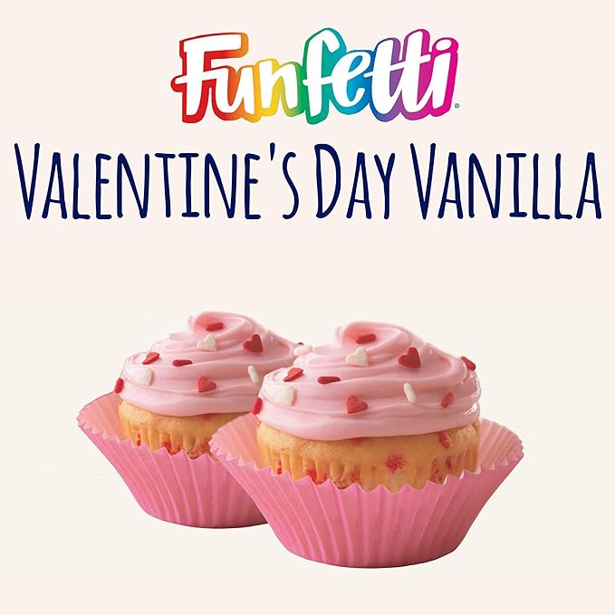 Funfetti Mother's Day Bundle 2 of each: Cake &amp Cupcake Mix with Candy Bits 15.25 oz and Pink Vanilla Frosting with Sprinkles 15.6 oz