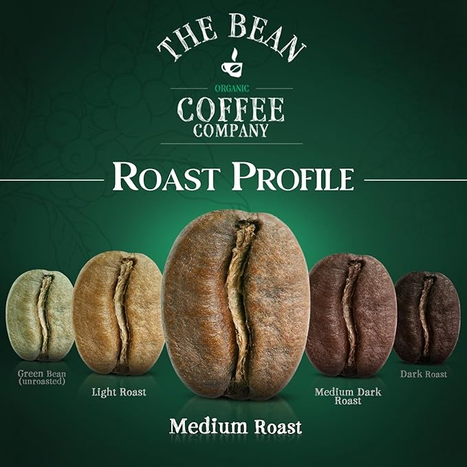 The Bean Organic Coffee Company Water Processed DECAF Vanilla Cinnamon Spice Medium Roast Ground Coffee 5-Pound Bag Café Molido Tostado Orgánico descafeinado