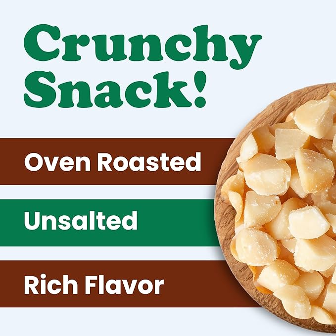 Food to Live Organic Dry Roasted Macadamia Nuts Halves and Pieces 1 Pound – Oven Toasted Unsalted Snack Great for Baking and as Topping for Salads. Non-GMO Vegan Kosher Bulk