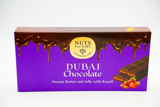 NUTS FACTORY PB&ampJ Dark Chocolate Bar – Handcrafted in NYC with Peanut Butter &amp Raspberry Jelly Kataifi Crisp Layers – Gourmet Artisan Chocolate