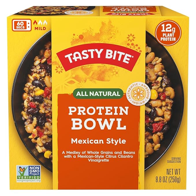 Tasty Bite Mexican Protein Bowl 8.8 Ounce Pack of 6 Ready to Eat Microwaveable Vegan 12g Plant Protein Tangy Citrus