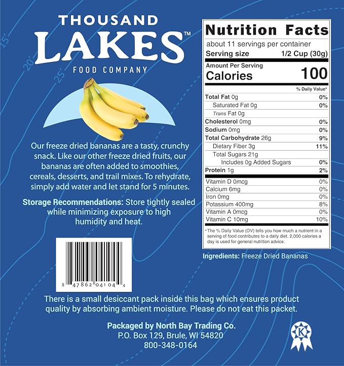 Thousand Lakes Freeze Dried Fruit Bulk Bundle | 100% Strawberries Blueberries and Bananas