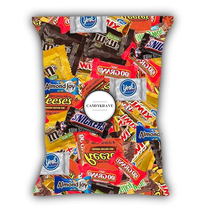 CandyKrave Assorted Chocolate Candy Variety Pack - 2 lbs Fun Size Chocolate Assortment - Individually Wrapped Bulk Chocolate Candy Mix - Delicious Sweets for Kids Adults Pantry Office &amp Birthda