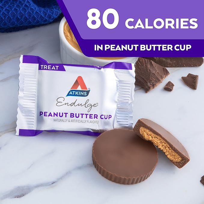 Atkins Endulge Peanut Butter Cups Dessert Favorite Low Carb 0g Sugar 60 Count