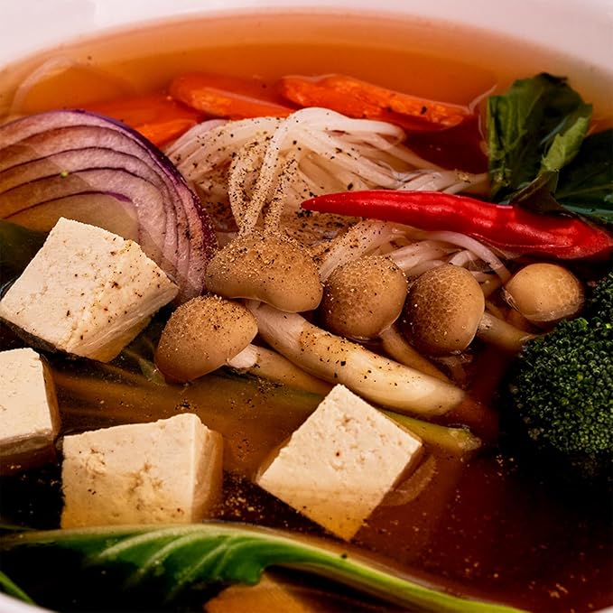 Essence of Lotus Instant Vegan Pho Soup Mix — Ready-to-Eat Flavorful Restaurant-Quality Pho broth Made in the US (Vegan Pho Broth Mix 6-Pack)