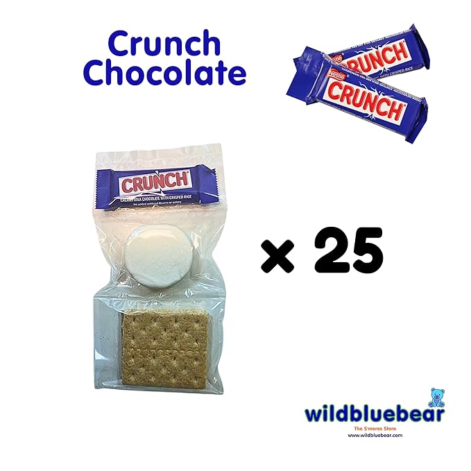 WBB | SMORES KIT STRIP | Individually packaged set : Graham Crackers Marshmallow Chocolate | Make delicious smores (25 sets) (25 units Milk Crispy)