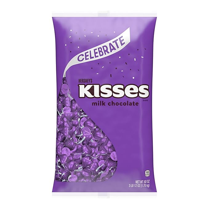 HERSHEY'S KISSES Milk Chocolate Candy Bulk Bag 60 oz