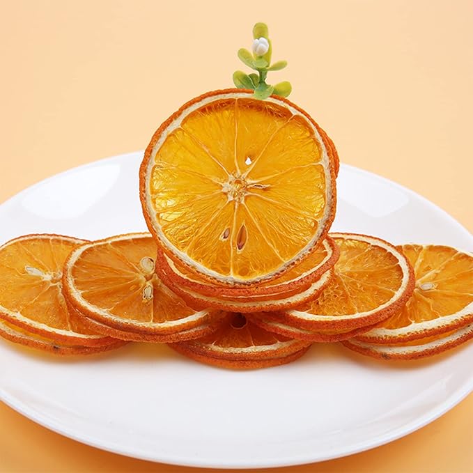 Dried Orange Slices Low temperature drying Handmade Fruit Tea Edible Edible Dried Orange Slices For Cake Decoration Potpourri Candle Crafts Table Scatters (500g/17.63oz) (Orange)