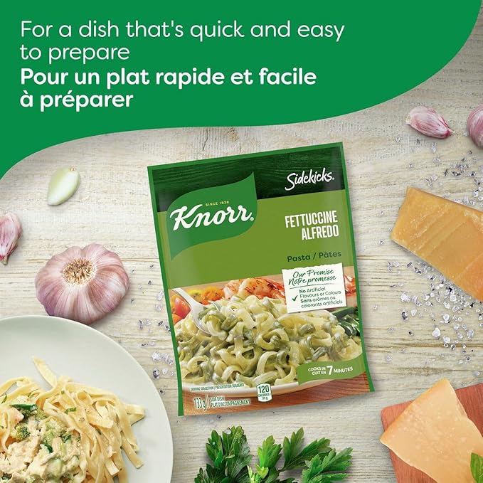 Knorr Sidekicks Fettucine Alfredo Pasta 133g/4.7oz 8-Pack {Imported from Canada}