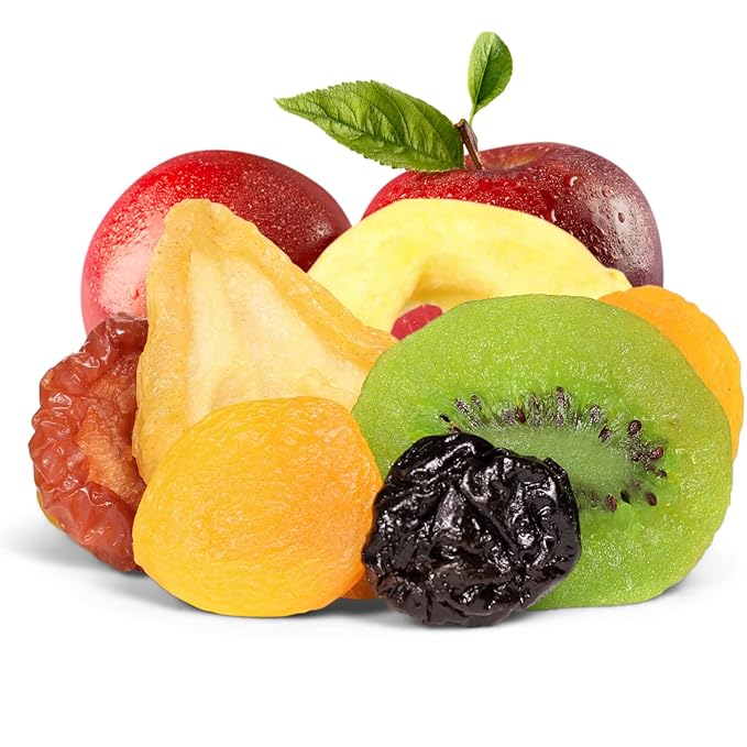 Dried Mixed Fruit with Prunes by It's Delish 2 lbs (32 Oz) Bulk | Snack Mix of Prunes Apricots Plums Apple Rings Nectarines Peaches Pears Kiwi Slices | Dry Fruits - Vegan Kosher Healthy Snacks