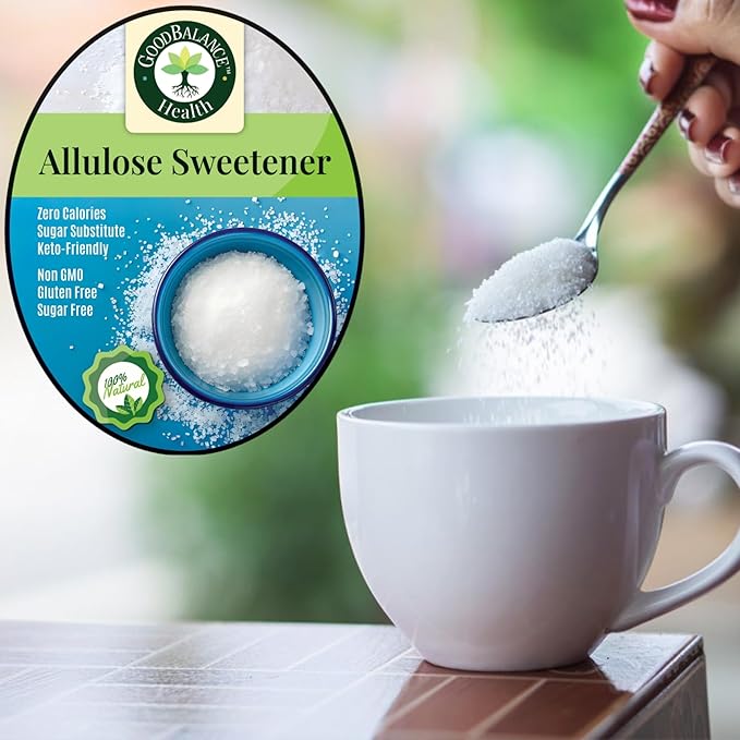 Good Balance Health – Premium 100% Pure Allulose Natural Sweetener | Zero Calories • Low-Glycemic • 1:1 Sugar Substitute for Baking Coffee &amp Keto • 2lb Resealable Bag