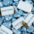 124 Pcs Boy Baptism Candy Party Favors Miniatures Chocolate &amp Kisses (1.58 lbs Approx. 124 Pcs) - Blue