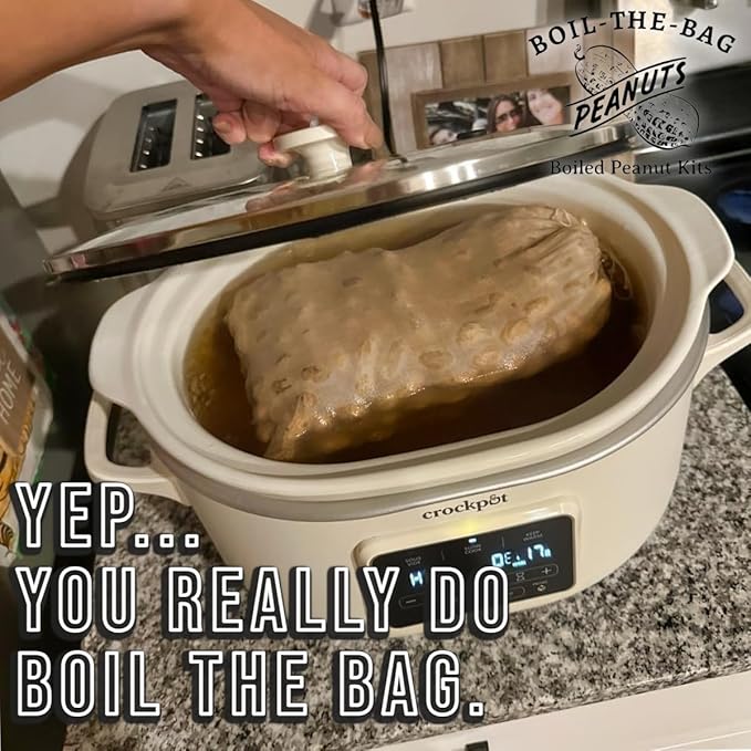 Boiled Peanuts Kit | Contains Premium In Shell Peanuts Salt and a Unique Seasoning Blend in a Muslin Cooking Bag | 4 Kits of Buffalo Wing Flavor
