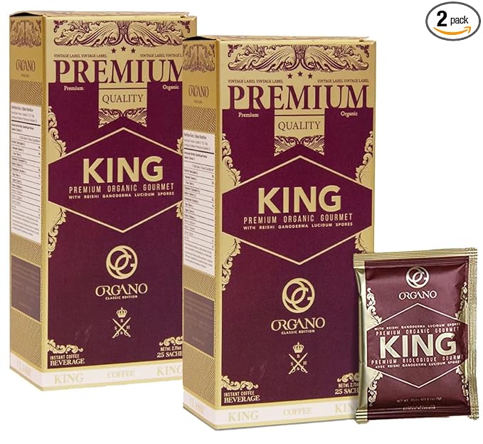 ORGANO 2 Boxes King of Coffee 100% Certified Ganoderma Lucidum (50 Sachets)