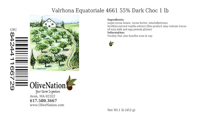 Valrhona Equatoriale 4661 55% Dark Semi Sweet Chocolate Callets from OliveNation - 1 pound