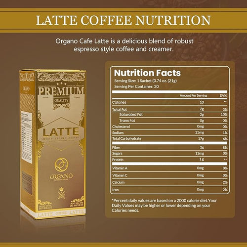 3 Boxes ORGANO Gourmet Cafe Latte100% Certified Ganoderma Lucidum (60 Sachets)