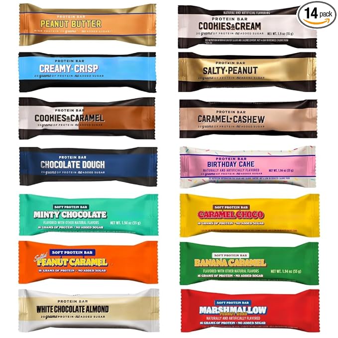 BarebeIIs-Protein Bars Variety Pack Sampler - ALL 14 FLAVORS - Protein Snacks with 20g of Protein (14 Pack)
