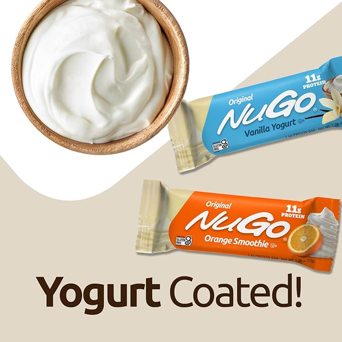 NuGo Original Variety Vanilla Yogurt 15 bars &amp NEW! Churro 15 bars 11g Protein Gluten Free 30 Count