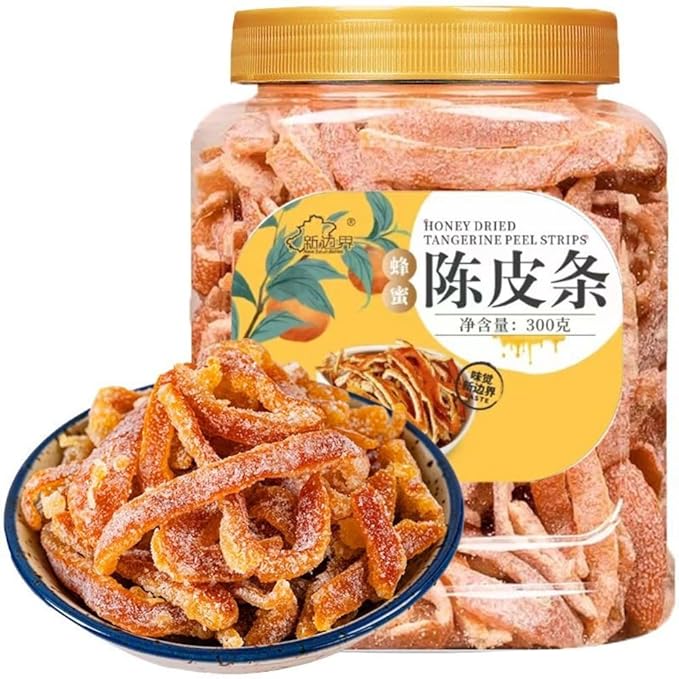 Honey dried tangerine peel strips 300g canned preserved fruit sweet and sour taste leisure instant snack suitable for making tea