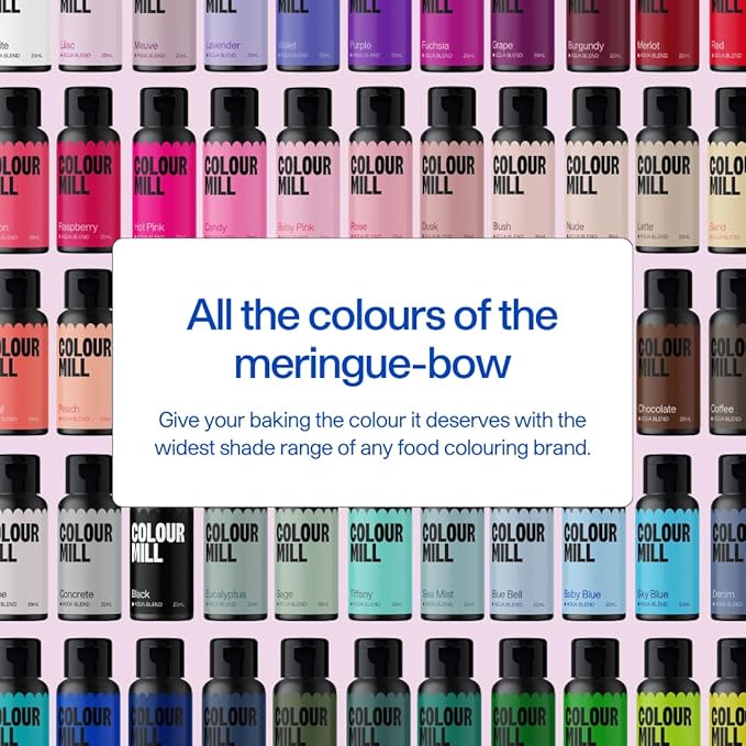 Colour Mill Pastel Pack Aqua Blend Water-Based Food Coloring 20 Milliliters Each of 6 Colors: Baby Blue Baby Pink Lavender Lemon Mint and Peach