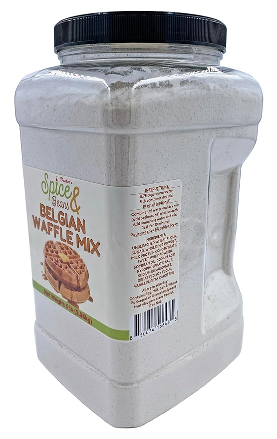 Belgian Waffle Mix By Dasher's Spice &amp Beans | Light and Fluffy | 5 lb