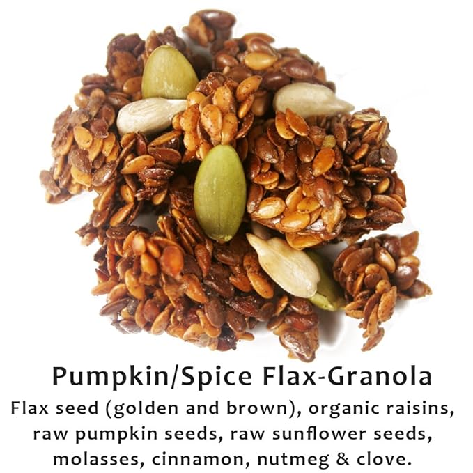 Flax Granola - Variety Pack: Fruit &amp Berry Pumpkin Spice Ginger Chia and Apple Cinnamon - The Plan Friendly Gluten Free - 12 oz 4 pack