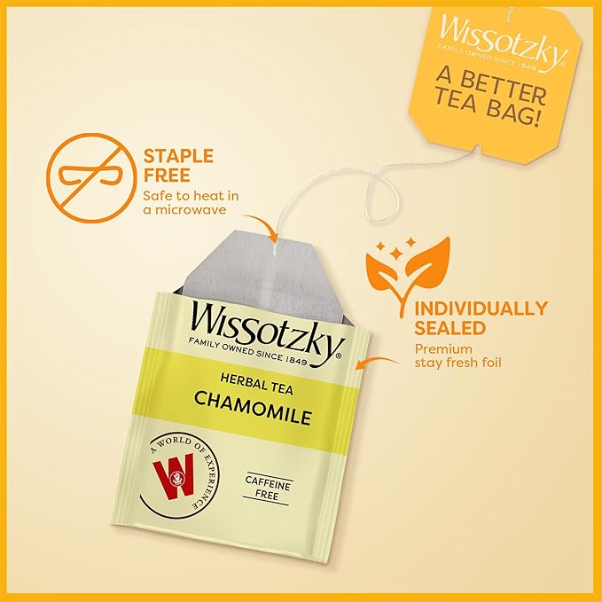 Wissotzky Chamomile Herbal Tea 120 Tea Bags (6 Packs) | Soothing Aroma | Relaxing &amp Calming Tea | Great for Sleep Support | Caffeine Free