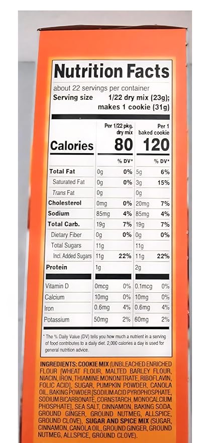 Pumpkin Spice Snickerdoodle Cookie Mix Fall Flavor 17.57 oz each Pack of 2