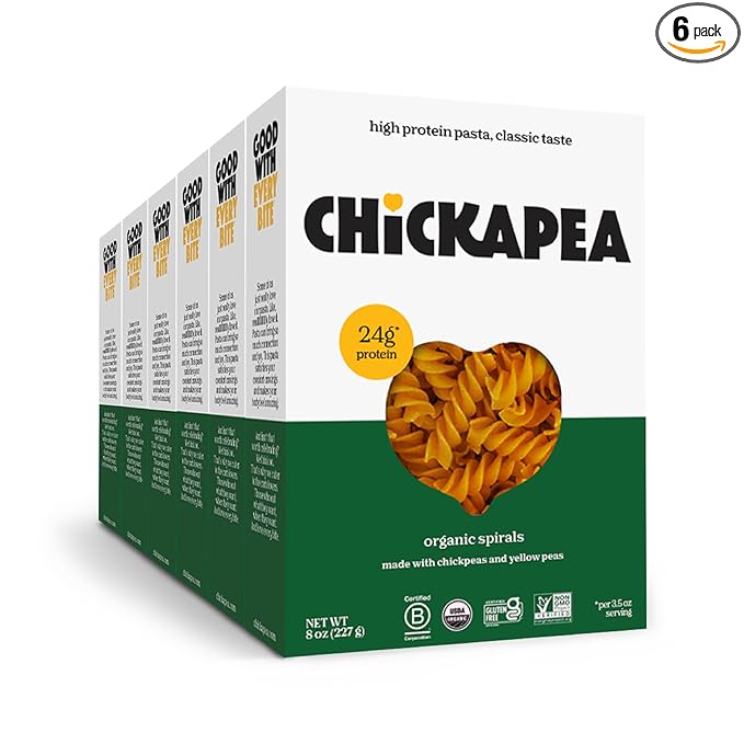 Chickapea Organic Chickpea Pasta - Spirals - 8 oz (Pack of 6)
