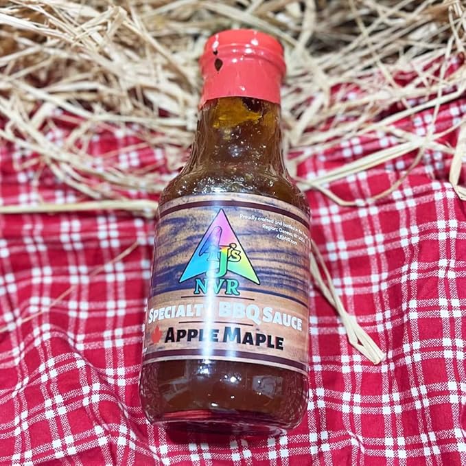 4 J's NVR Bundle: Seasoning Rub plus Pineapple Habanero and Apple Maple Sauces - 4 J's NVR Specialty Sauce 16 oz Small Batch NO thickeners or preservatives Gluten Free Vegetarian Fruit Based Sau