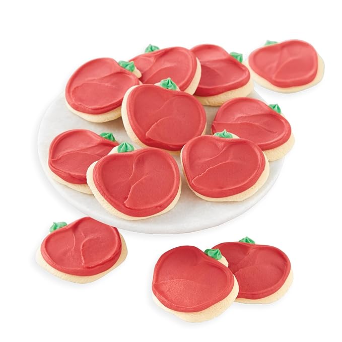 Cheryl's Cookies® Apple Shaped Cookies with 12 Buttercream Frosted Sugar Cookies Individually Wrapped Gift for Teachers Grads Family Friends Loved Ones