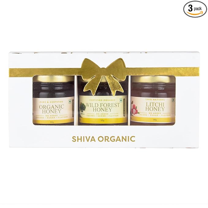 White and Gold Gift Box (3 x 50g Natural Honey)