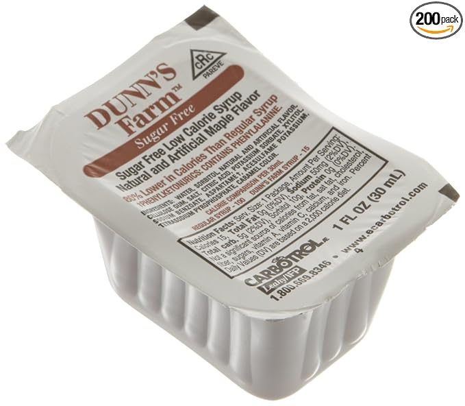 Dunn's Farm Sugar Free Syrup 1-Ounce Single Serve Cups(Pack of 200)