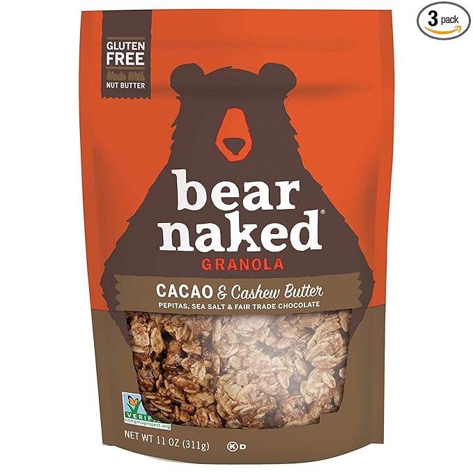Cacao &amp Cashew Butter Granola - Gluten Free | Non-GMO | Kosher | 11 Oz (3 Bags)