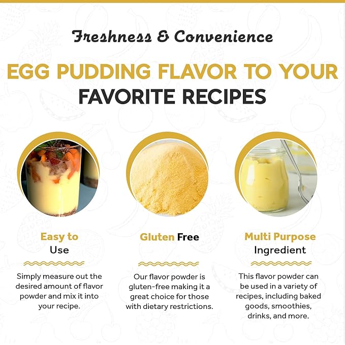 Fanale Premium Egg Pudding Bubble Tea Flavoring Powder | Perfect for Baking Smoothies Desserts and Drinks | Instant Flavoring Powder for Boba Milk Tea - 2.2 Pounds (Pack of 1)
