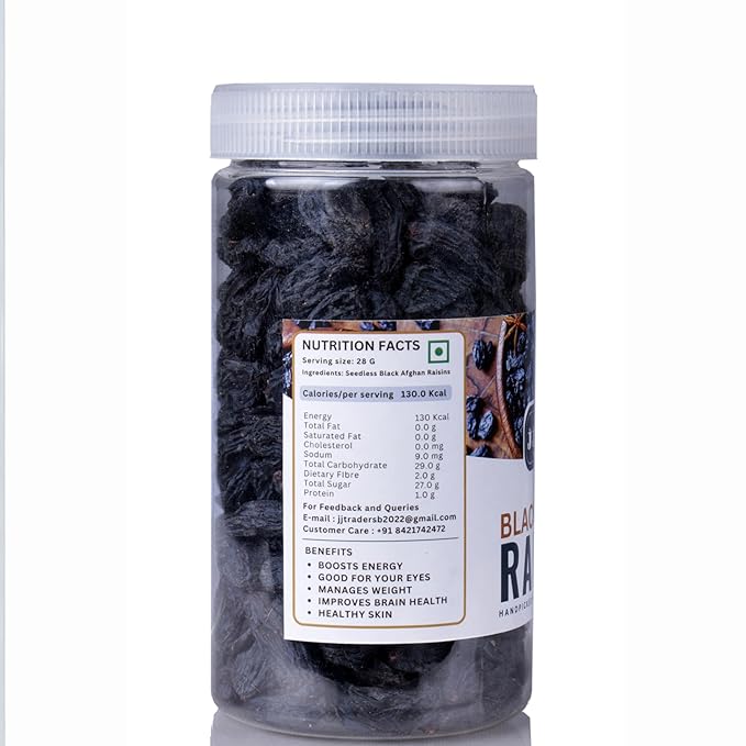 J J Crunch N Munch Afghan seedless black Raisins black seedless raisins (200 gram)