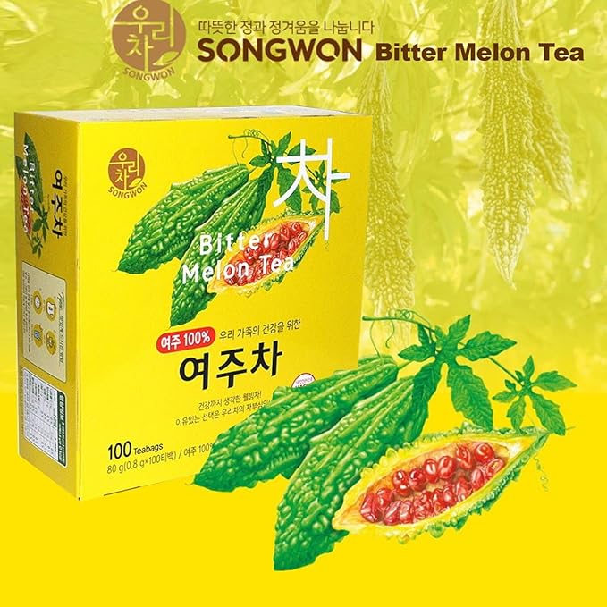SONGWON Bitter Melon Tea - Distinct and Smooth Flavor Enjoy Hot or Cold_100 Tea Bags 0.8g Each (2.82 oz)