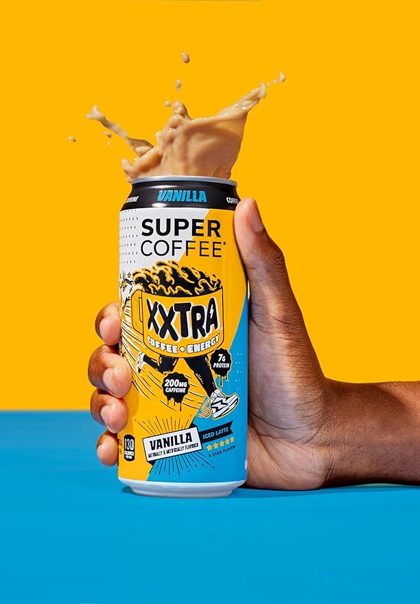 Super Coffee XXTRA Keto Protein Coffee (0g Added Sugar 7g Protein 130 Calories) [Vanilla] 15 Fl Oz 12 Pack | Iced Smart Coffee Drinks - SoyFree GlutenFree