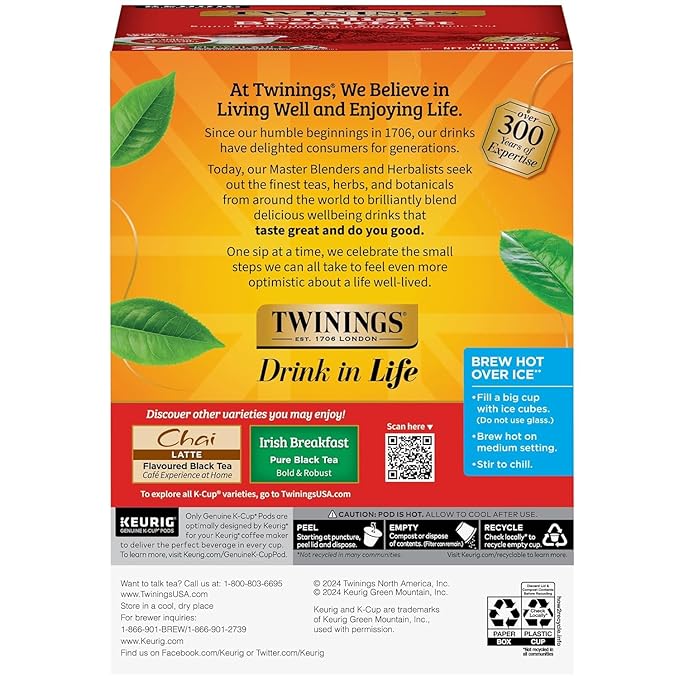 Twinings English Breakfast Tea Keurig K-Cups 24 Count (Pack of 4)
