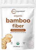 Organic Bamboo Fiber Powder 2lbs | Keto Flour for Low-Carb Baking &amp Cooking | Low Calorie Flour | Rich in Silica Prebiotics &amp Minerals | Non-GMO Keto Friendly Gluten Free