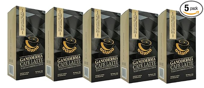 5 Boxes eGano Premium Ganoderma Cafe Latte Instant Coffee With Ganoderma Lucidum Extract (21g x 20 Sachets/Box)