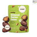 Realsy Pitted &amp Stuffed Medjool Dates Organic Dates with No Sugar Added Gluten-Free Vegan Good Source of Fiber Low Glycemic Index All Natural Healthy Snack (Almond Butter 5 Pack)