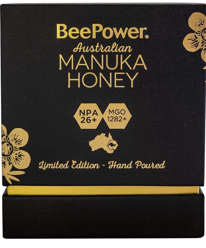 BeePower Manuka Honey MGO 1282+ Hand Poured Limited Edition NPA 26+ Honey 250g (8.8 Oz)