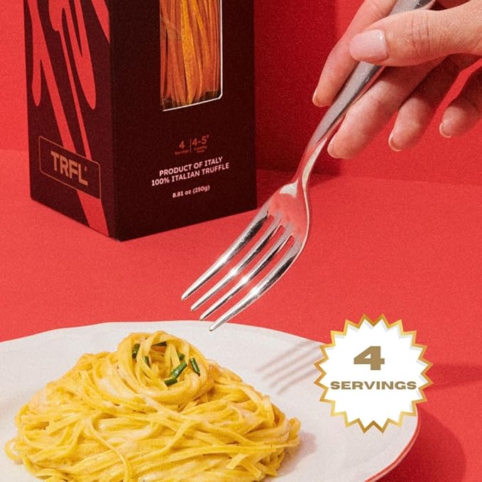 TRFL Truffle &amp Saffron Tagliolini – Artisanal Italian Egg Pasta Noodles 3% Truffle Grains and Saffron Handcrafted in Alba Italy – Gourmet Gift 4 Servings 8.8 oz (250g)