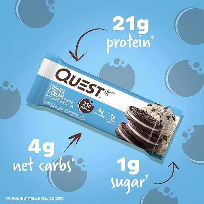 Quest Nutrition Favorites Bundle Chocolate Chip Cookie Dough &amp Cookies and Cream Protein Bars