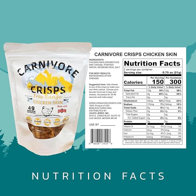 Carnivore Crisps Chicken Skin Mary’s Chicken skins High Protein Keto &amp Carnivore Diet Approved Gluten-Free No Hormones 1.5 oz (Pack of 3)
